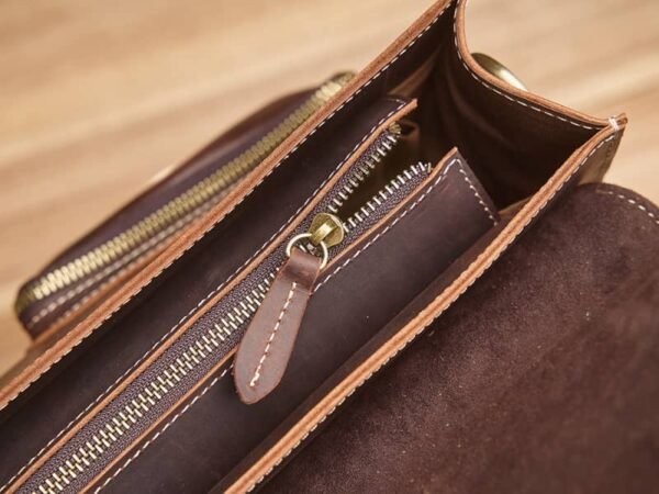 Vintage Leather Handbag | Large Crossbody Bag - Image 11