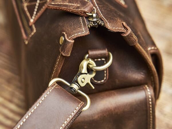 Vintage Leather Briefcase | Leather Crossbody Bag - Image 14