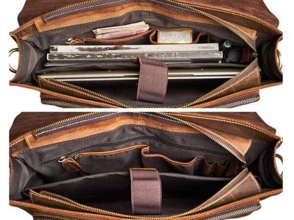 Vintage Leather Handbag | Large Crossbody Bag - Image 17