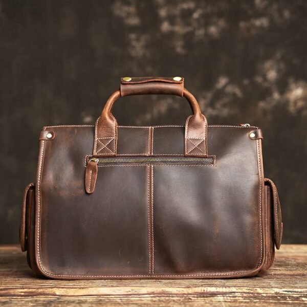 Vintage Leather Briefcase | Leather Crossbody Bag - Image 6