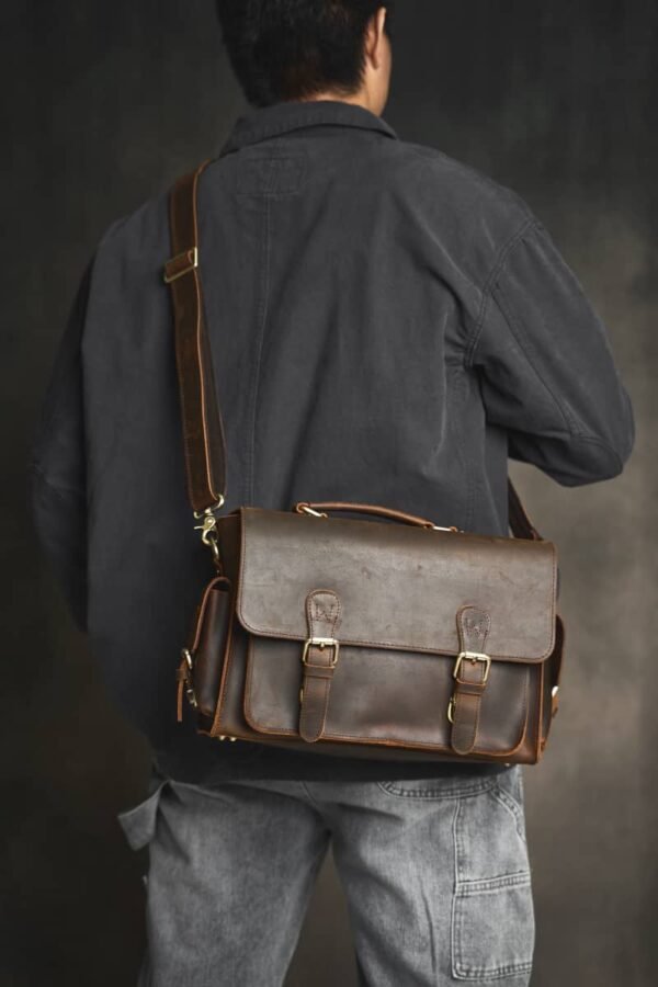 Vintage Leather Camera Bag | Genuine Leather Crossbody Bag 5 Vintage Leather Camera Bag | Genuine Leather Crossbody Bag - Image 5