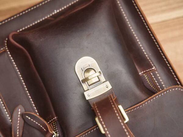 Vintage Leather Handbag | Large Crossbody Bag - Image 14