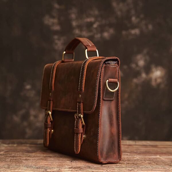 Vintage Small Leather Handbag | Large Crossbody Bag - Image 8