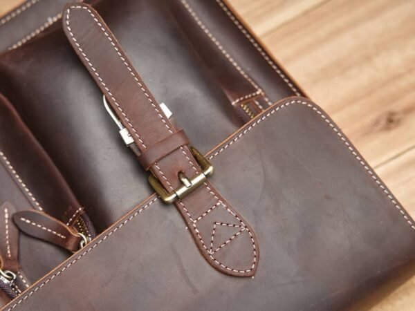 Vintage Leather Handbag | Large Crossbody Bag - Image 13