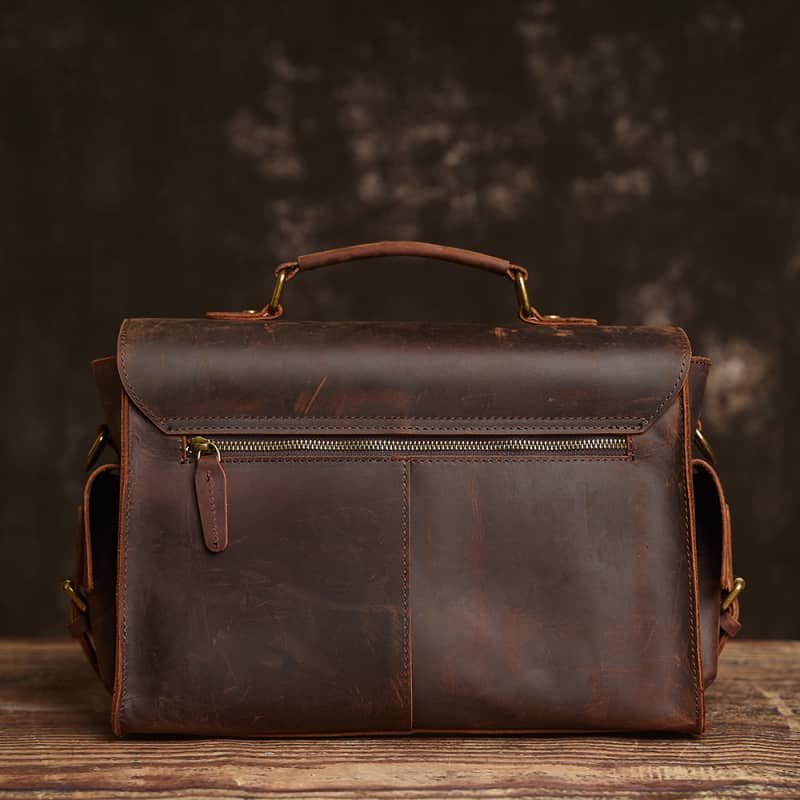 Vintage Leather Camera Bag | Genuine Leather Crossbody Bag 3 Vintage Leather Camera Bag | Genuine Leather Crossbody Bag - Image 3
