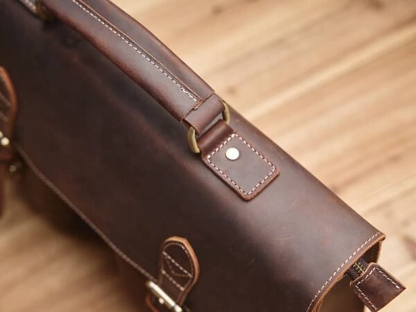 Vintage Leather Handbag | Large Crossbody Bag - Image 10