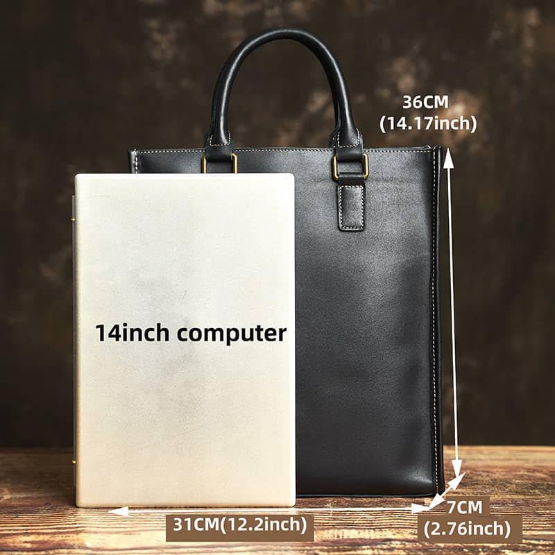 Vintage Leather Handbag | Vertical Genuine Leather Tote Bag 19 vintage leather handbag bag 7 5