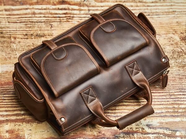 Vintage Leather Briefcase | Leather Crossbody Bag - Image 10