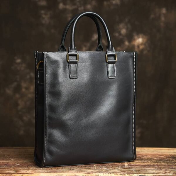 Vintage Leather Handbag | Vertical Genuine Leather Tote Bag 16 Vintage Leather Handbag | Vertical Genuine Leather Tote Bag - Image 16