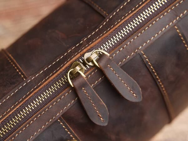 Vintage Cylinder Leather Shoulder Bag | Handmade Crossbody Body - Image 11