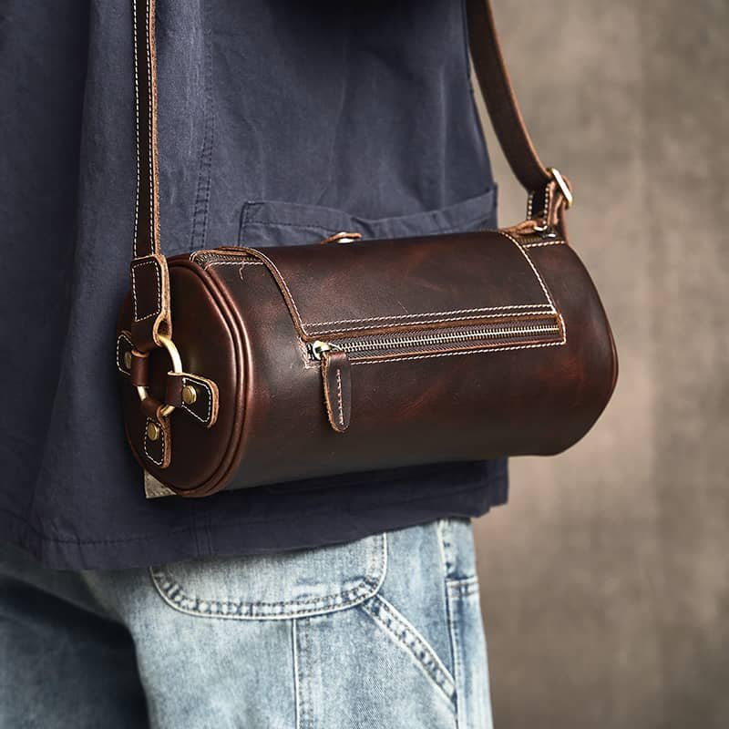 Mini Cylinder Leather Shoulder Bag 3 Mini Cylinder Leather Shoulder Bag - Image 3