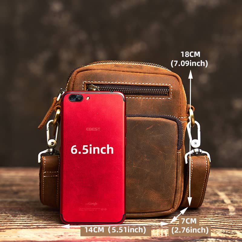 Vintage Mini Leather Shoulder Bag | Leather Fanny Pack 16 vintage leather shoulder bag 1 9