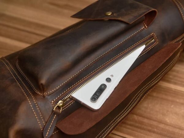 Vintage Leather Sling Bag l Men Large Shoulder Bag 12 Vintage Leather Sling Bag l Men Large Shoulder Bag - Image 12