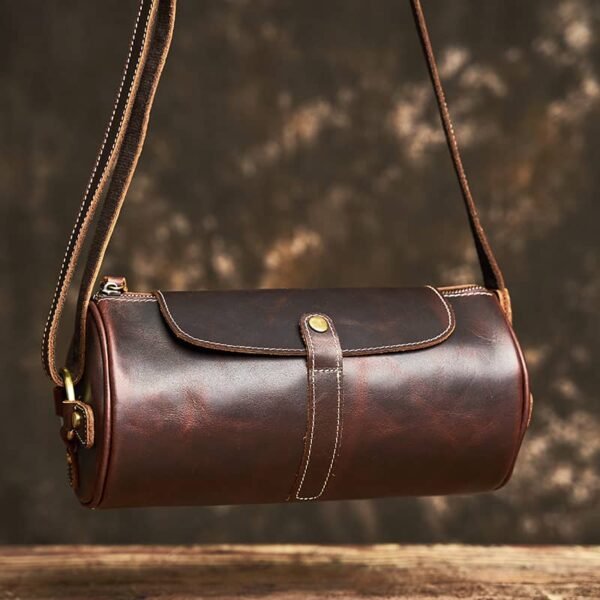 Mini Cylinder Leather Shoulder Bag 5 Mini Cylinder Leather Shoulder Bag - Image 5