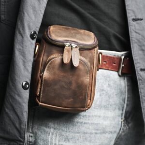Vintage Mini Leather Fanny Pack | Men Leather Shoulder Bag