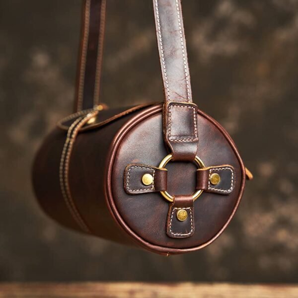 Mini Cylinder Leather Shoulder Bag 8 Mini Cylinder Leather Shoulder Bag - Image 8