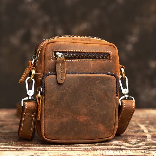 Vintage Mini Leather Shoulder Bag | Leather Fanny Pack 3 Vintage Mini Leather Shoulder Bag | Leather Fanny Pack - Image 3