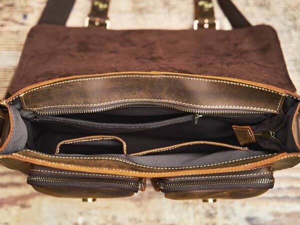 Vintage Leather Large Crossbody Bag | Men's Leather Shoulder Bags 14 Vintage Leather Large Crossbody Bag | Men's Leather Shoulder Bags - Image 14