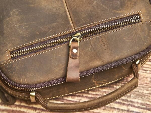 Classic Vertical Leather Messenger Bag 12 Classic Vertical Leather Messenger Bag - Image 12