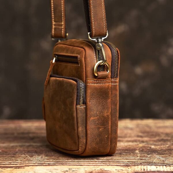 Vintage Mini Leather Shoulder Bag | Leather Fanny Pack 5 Vintage Mini Leather Shoulder Bag | Leather Fanny Pack - Image 5