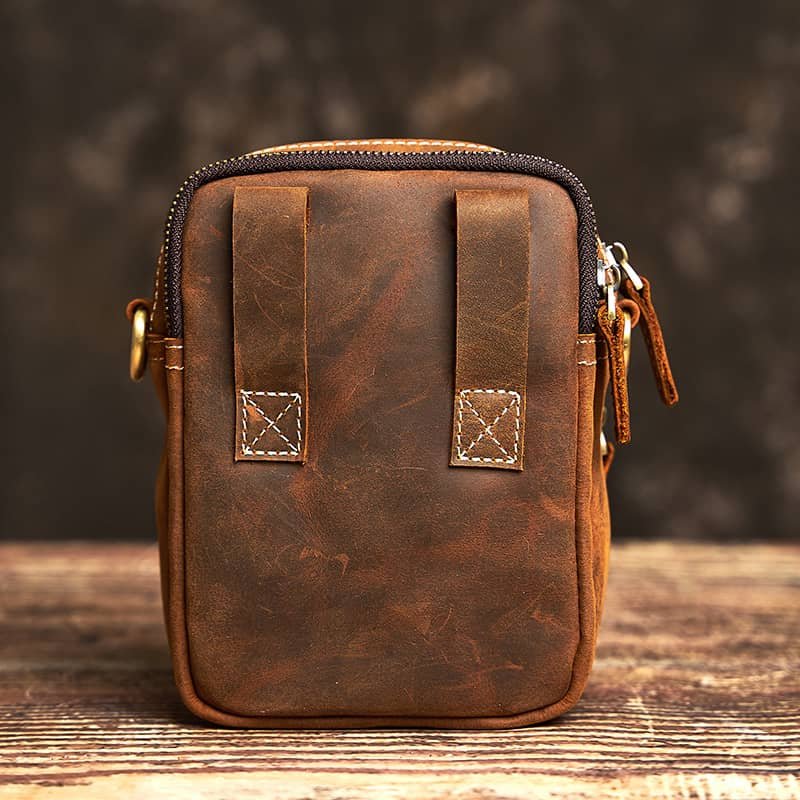 Vintage Mini Leather Shoulder Bag | Leather Fanny Pack 4 Vintage Mini Leather Shoulder Bag | Leather Fanny Pack - Image 4