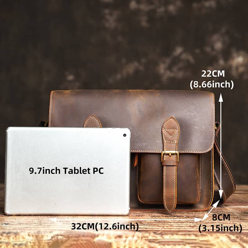 Vintage Leather Large Crossbody Bag | Men's Leather Shoulder Bags 16 vintage leather shoulder bag 2 10