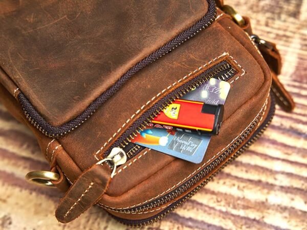 Vintage Mini Leather Shoulder Bag | Leather Fanny Pack 12 Vintage Mini Leather Shoulder Bag | Leather Fanny Pack - Image 12