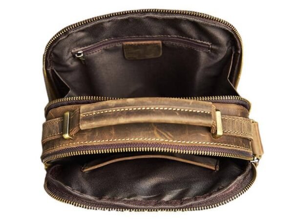 Classic Vertical Leather Messenger Bag 14 Classic Vertical Leather Messenger Bag - Image 14