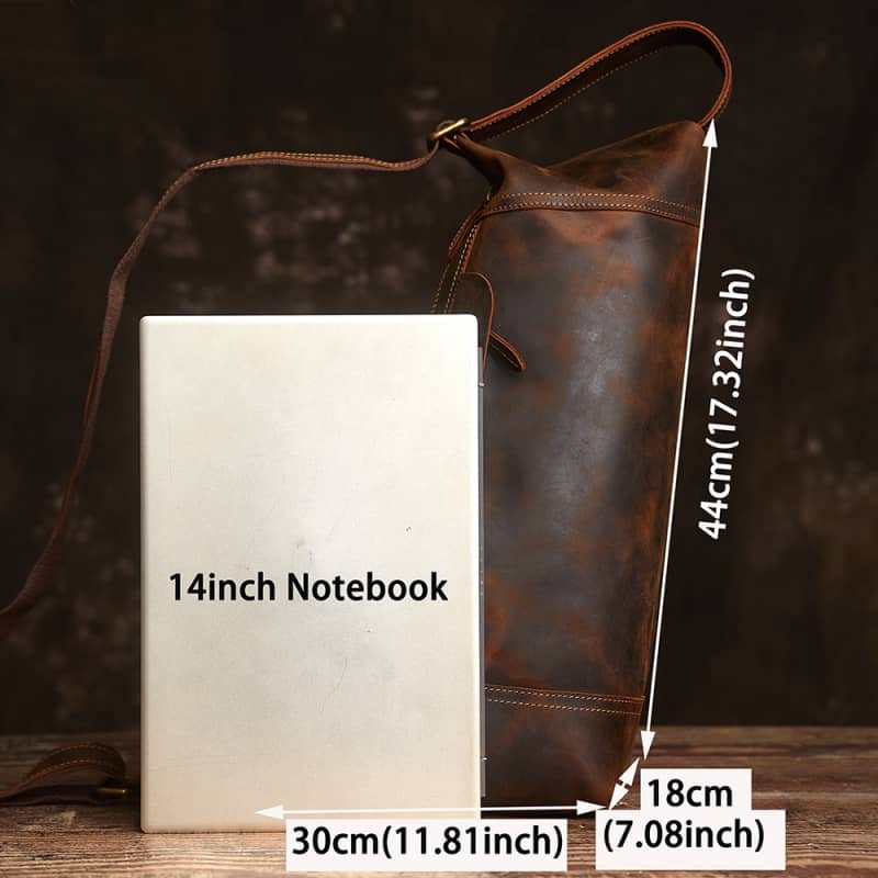 Vintage Leather Sling Bag l Men Large Shoulder Bag 16 vintage leather shoulder bag 6 16