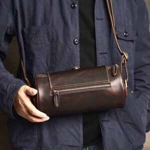 Mini Cylinder Leather Shoulder Bag