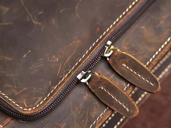 Vintage Leather Messenger Bag | Vertical Leather Shoulder Bag 9 Vintage Leather Messenger Bag | Vertical Leather Shoulder Bag - Image 9