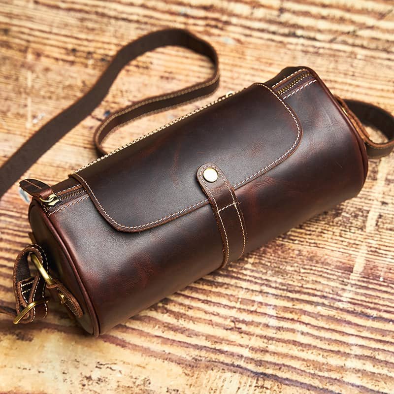 Mini Cylinder Leather Shoulder Bag 4 Mini Cylinder Leather Shoulder Bag - Image 4