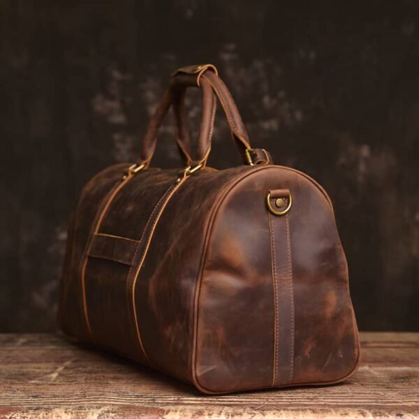 Vintage Leather Weekender Travel Bag Supplier - Image 5
