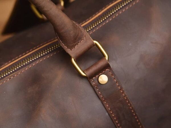Vintage Leather Weekender Travel Bag Supplier - Image 13