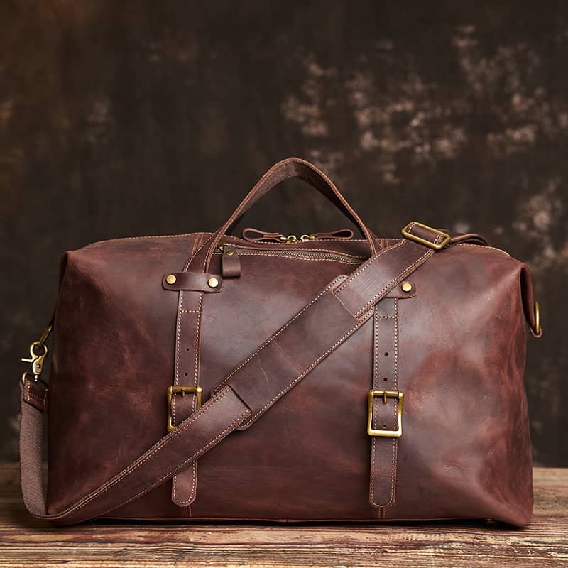 Leather Overnight Duffel Bag For Men 2 Leather Overnight Duffel Bag For Men - Image 2