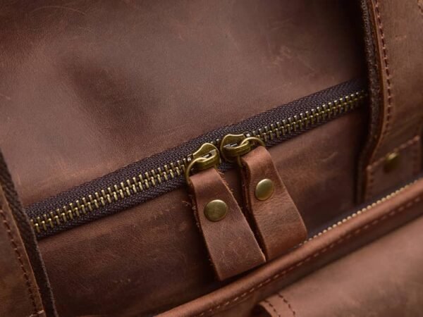 Weekender Travel Bag | Handmade Leather Duffle Bag - Image 15