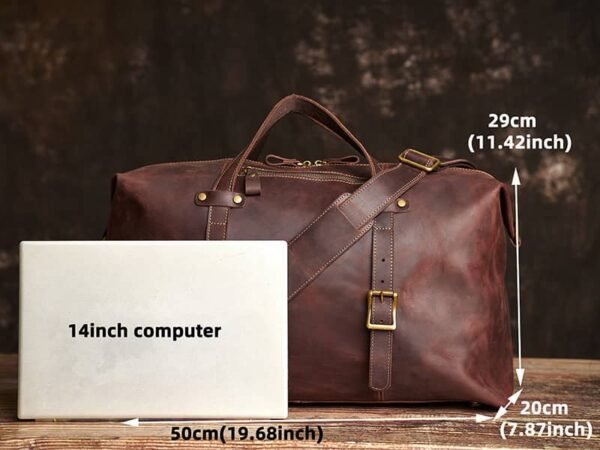 Leather Overnight Duffel Bag For Men 7 Leather Overnight Duffel Bag For Men - Image 7