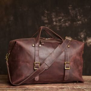 Leather Overnight Duffel Bag For Men