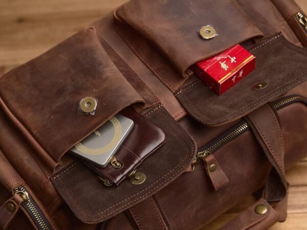Weekender Travel Bag | Handmade Leather Duffle Bag - Image 14