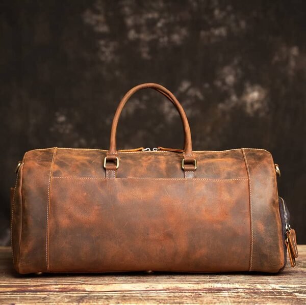 Leather Weekender Travel Bag With Shoe Compartment Supplier - Image 5