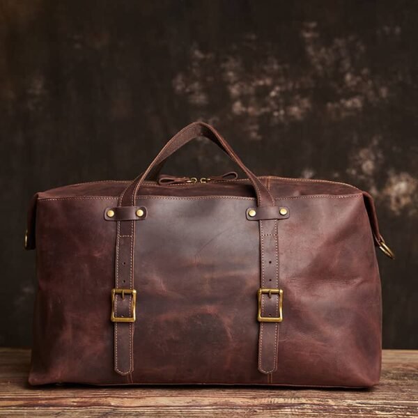 Leather Overnight Duffel Bag For Men 6 Leather Overnight Duffel Bag For Men - Image 6