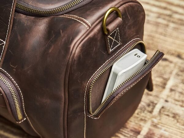 Vintage Leather Weekender Travel Bag | Leather Tote Bag Supplier - Image 14