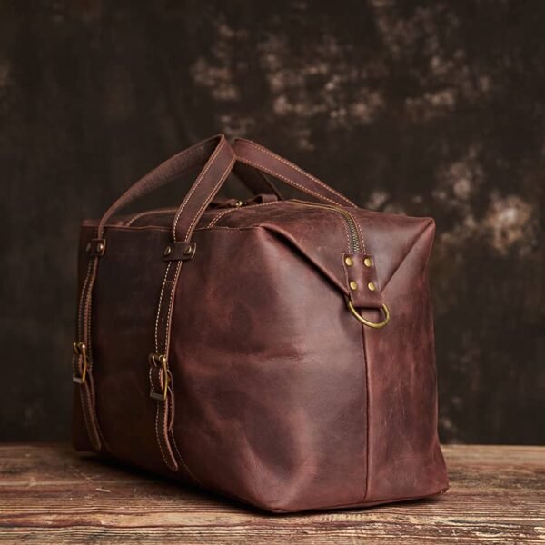 Leather Overnight Duffel Bag For Men 8 Leather Overnight Duffel Bag For Men - Image 8