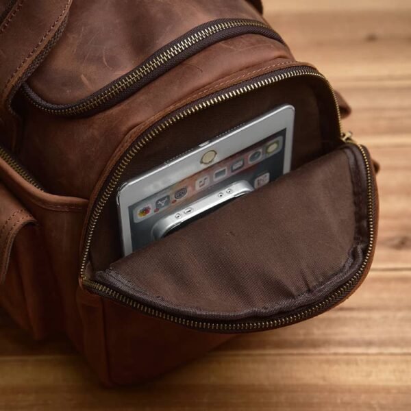 Weekender Travel Bag | Handmade Leather Duffle Bag - Image 10