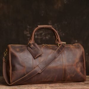 Vintage Leather Weekender Travel Bag Supplier