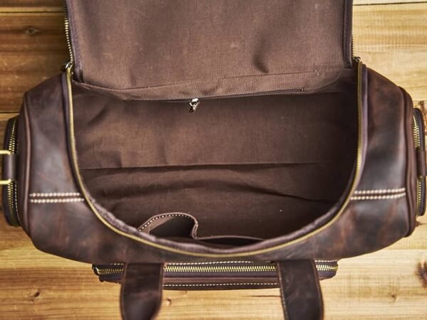 Vintage Leather Weekender Travel Bag | Leather Tote Bag Supplier - Image 16