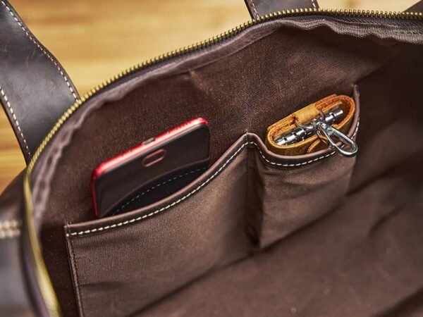 Vintage Leather Weekender Travel Bag | Leather Tote Bag Supplier - Image 17