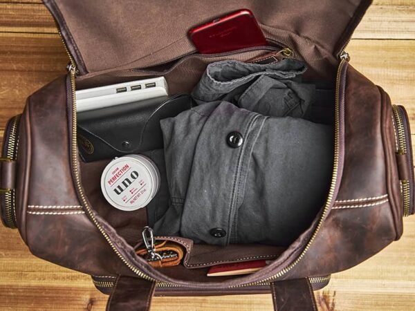 Vintage Leather Weekender Travel Bag | Leather Tote Bag Supplier - Image 18