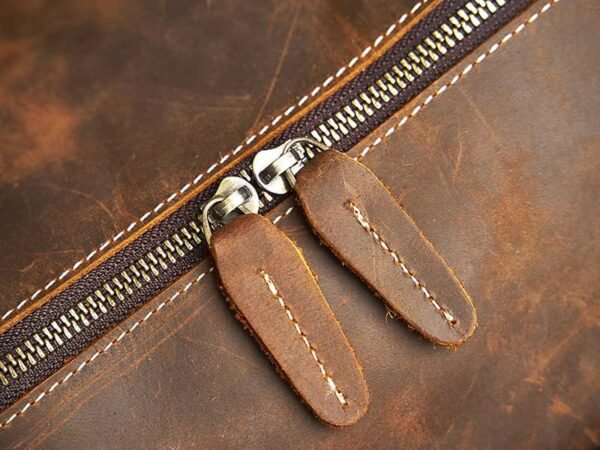 Leather Weekender Travel Bag With Shoe Compartment Supplier - Image 11