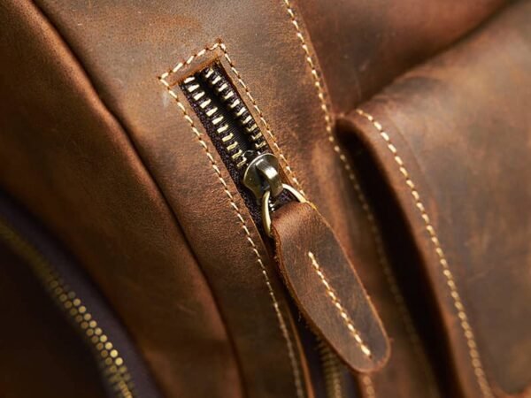 Leather Weekender Travel Bag With Shoe Compartment Supplier - Image 16